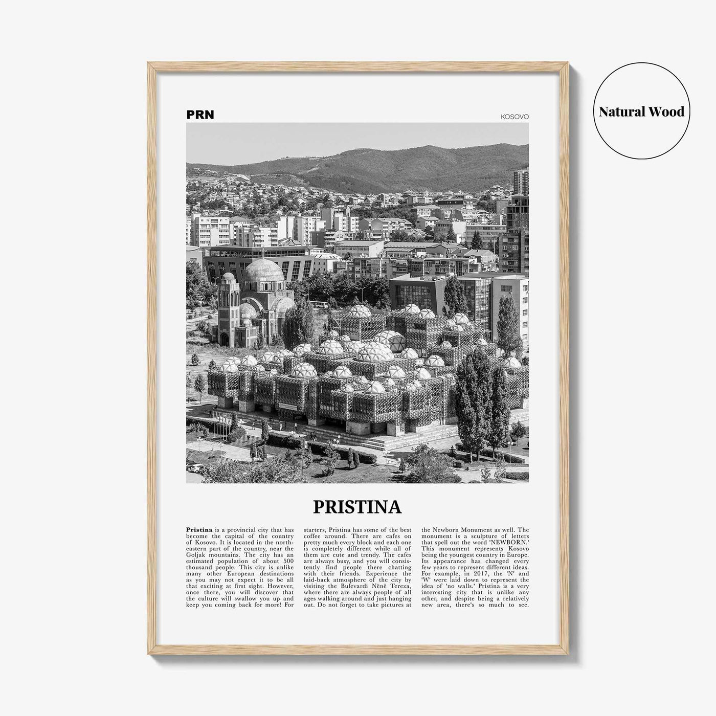 Pristina Print Black and White, Pristina Wall Art, Pristina Poster, Pristina Photo, Pristina Décor, Prishtina, Prishtinë, Priština, Kosovo