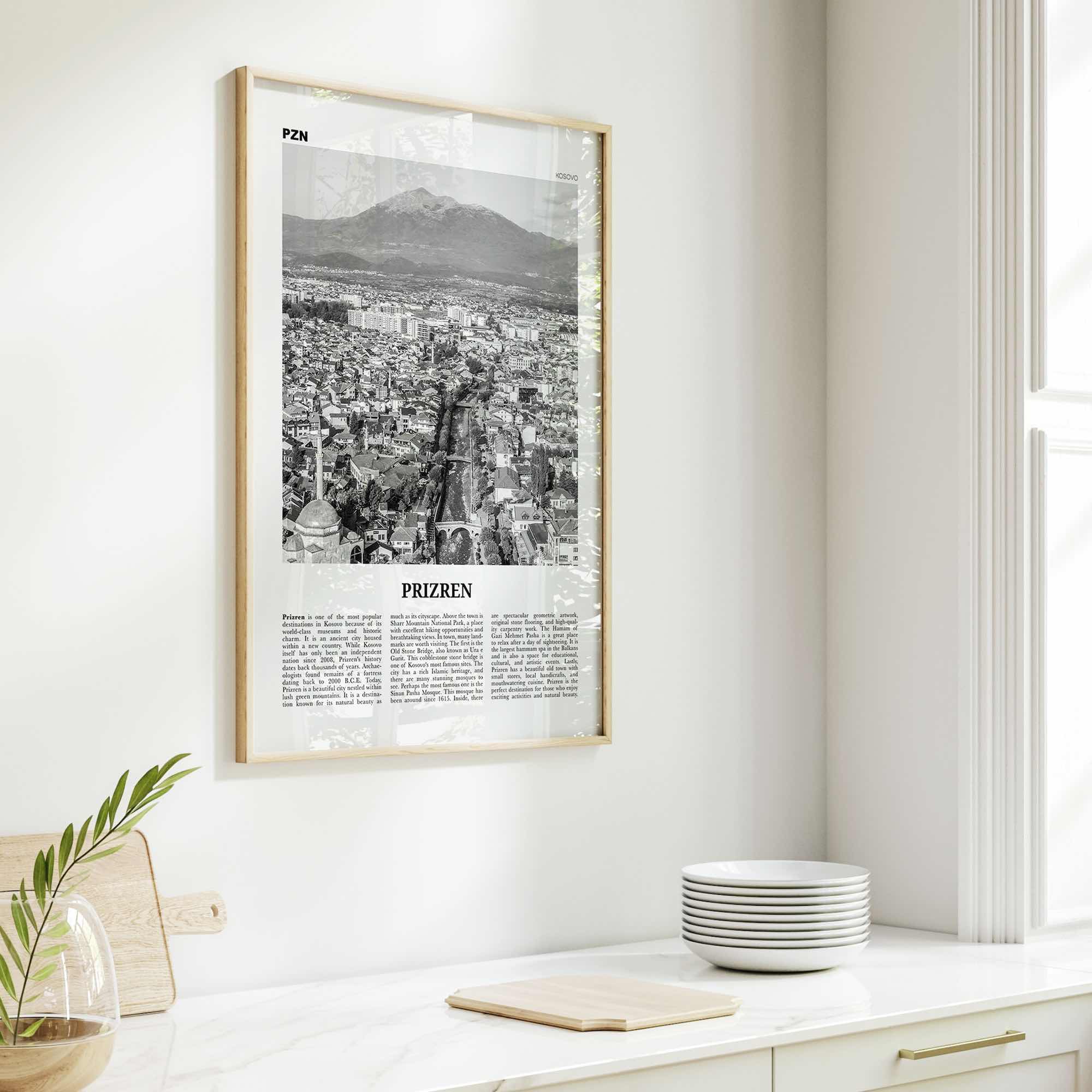 Prizren Print Black and White, Prizren Wall Art, Prizren Poster, Prizren Photo, Prizren Wall Décor, Prizreni, Призрен, Prizren, Kosovo