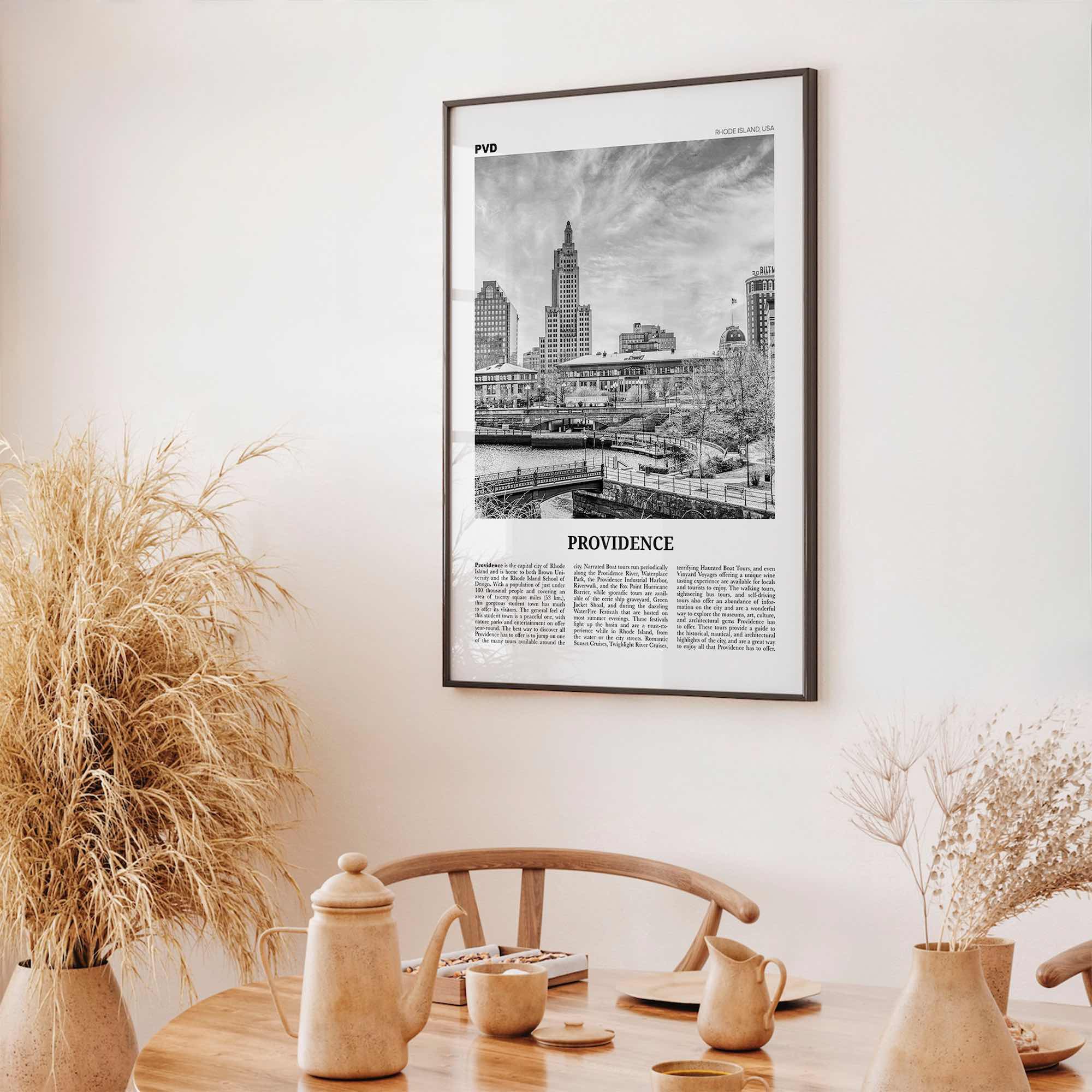 Providence Print Black and White, Providence Wall Art, Providence Poster, Providence Photo, Providence Map, Rhode Island, USA, United States