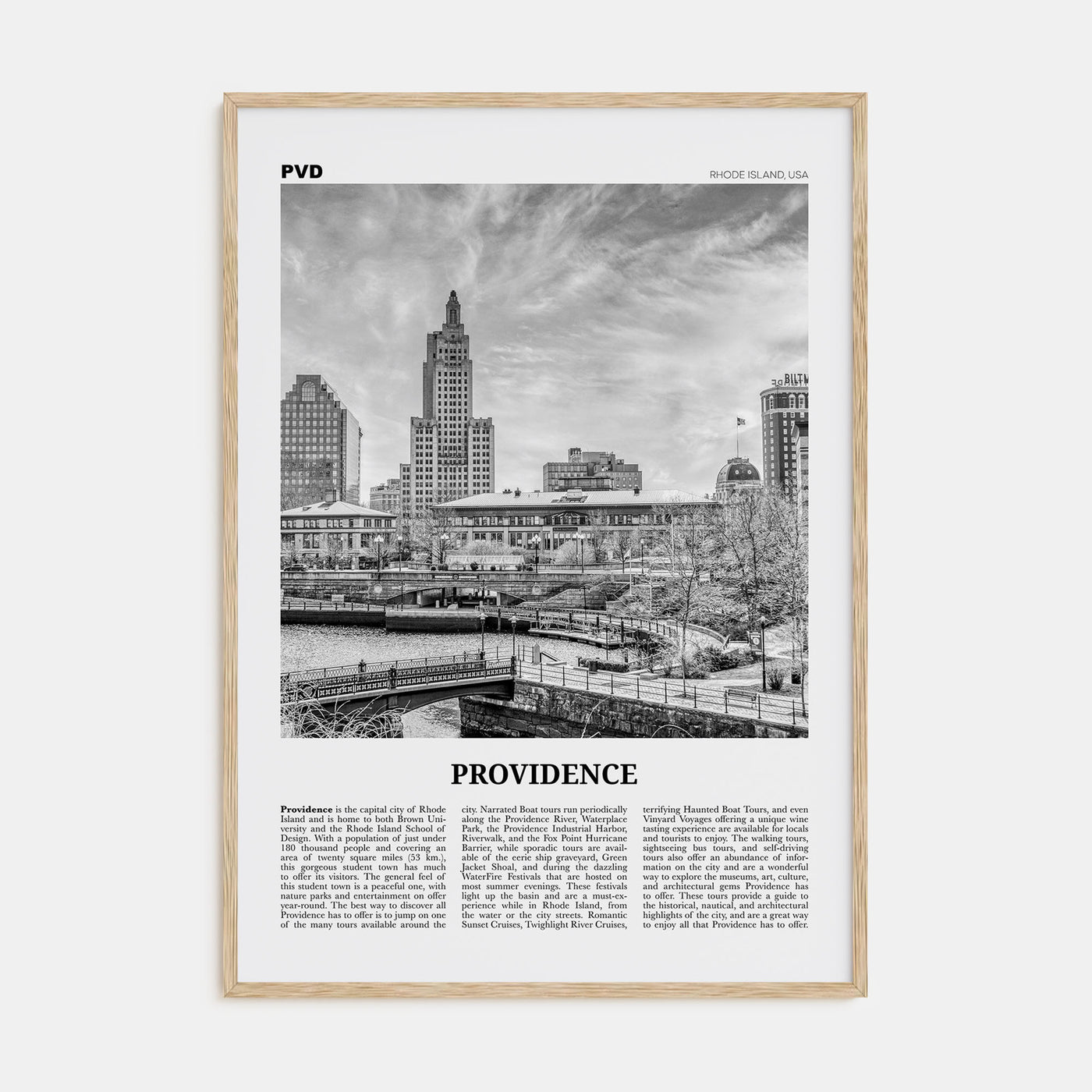 Providence Travel B&W Poster
