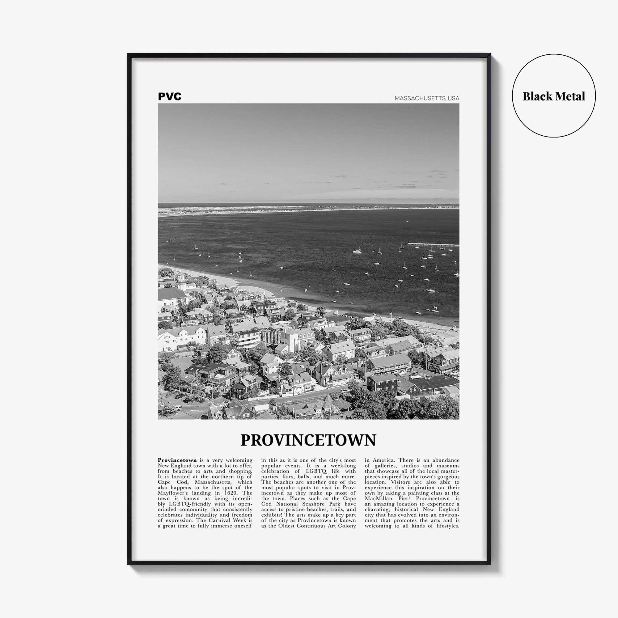 Provincetown Print Black and White, Provincetown Wall Art, Provincetown Poster, Provincetown Photo, Massachusetts, USA, United States