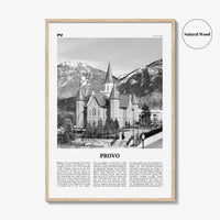 Provo Print Black and White, Provo Wall Art, Provo Poster, Provo Photo, Provo Map, Utah, USA, United States