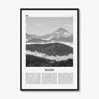 Pucon Print Black and White, Pucon Wall Art, Pucon Poster, Pucon Photo, Pucon Wall Décor, Pucon Map, Chile