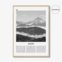Pucon Print Black and White, Pucon Wall Art, Pucon Poster, Pucon Photo, Pucon Wall Décor, Pucon Map, Chile