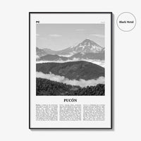 Pucon Print Black and White, Pucon Wall Art, Pucon Poster, Pucon Photo, Pucon Wall Décor, Pucon Map, Chile