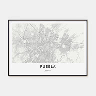 Puebla Map Landscape Poster