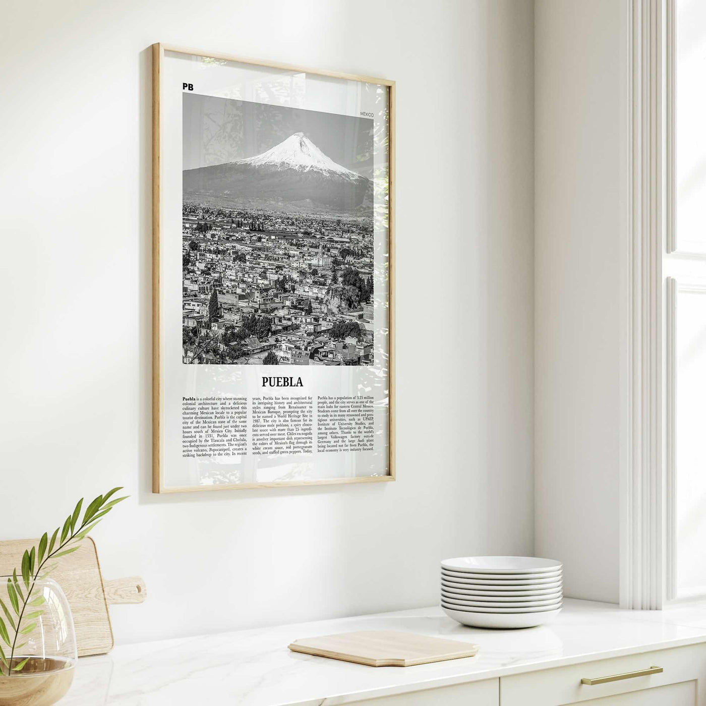 Puebla Print Black and White, Puebla Wall Art, Puebla Poster, Puebla Photo, Puebla Wall Décor, Heroica Puebla de Zaragoza, Mexico