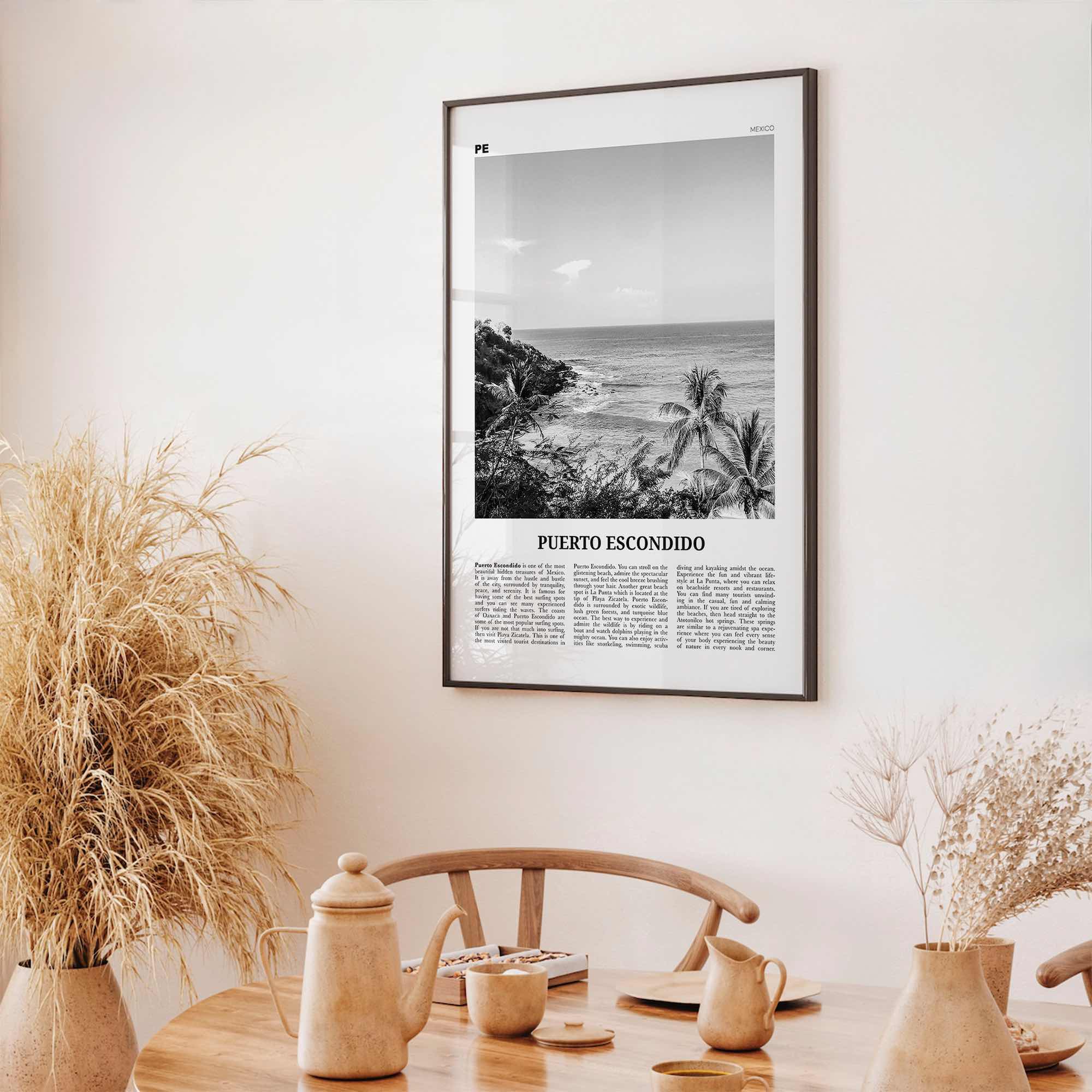 Puerto Escondido Print Black and White, Puerto Escondido Wall Art, Puerto Escondido Poster, Puerto Escondido Photo, Mexico Poster Print