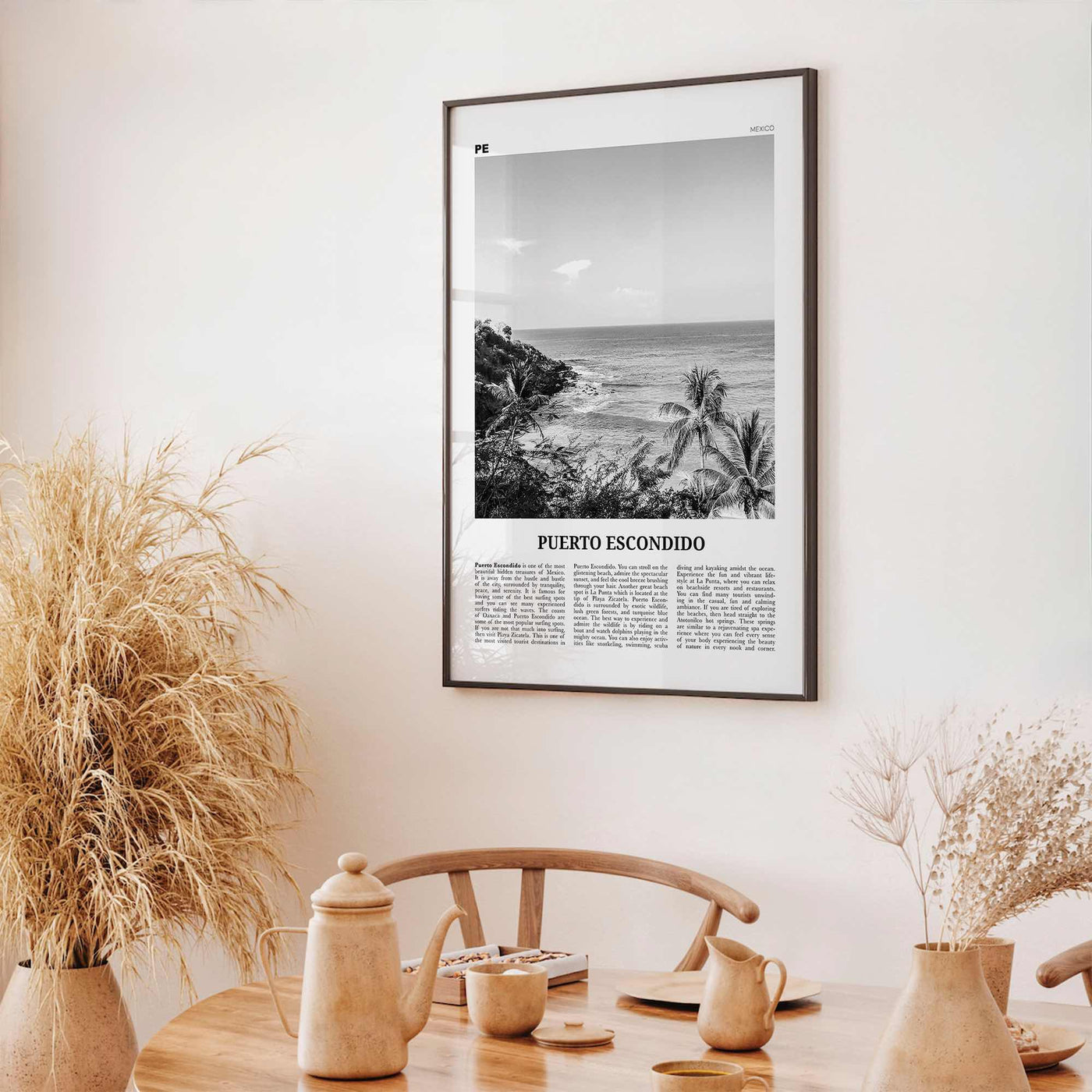 Puerto Escondido Print Black and White, Puerto Escondido Wall Art, Puerto Escondido Poster, Puerto Escondido Photo, Mexico Poster Print