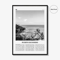Puerto Escondido Print Black and White, Puerto Escondido Wall Art, Puerto Escondido Poster, Puerto Escondido Photo, Mexico Poster Print
