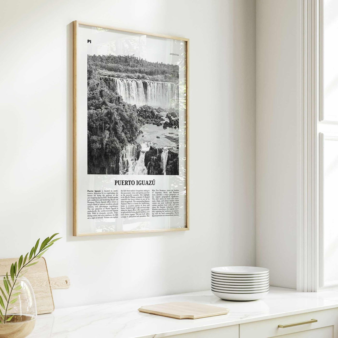 Puerto Iguazu Print Black and White, Puerto Iguazu Wall Art, Puerto Iguazu Poster, Puerto Iguazu Photo, Puerto Iguazu Wall Décor, Argentina