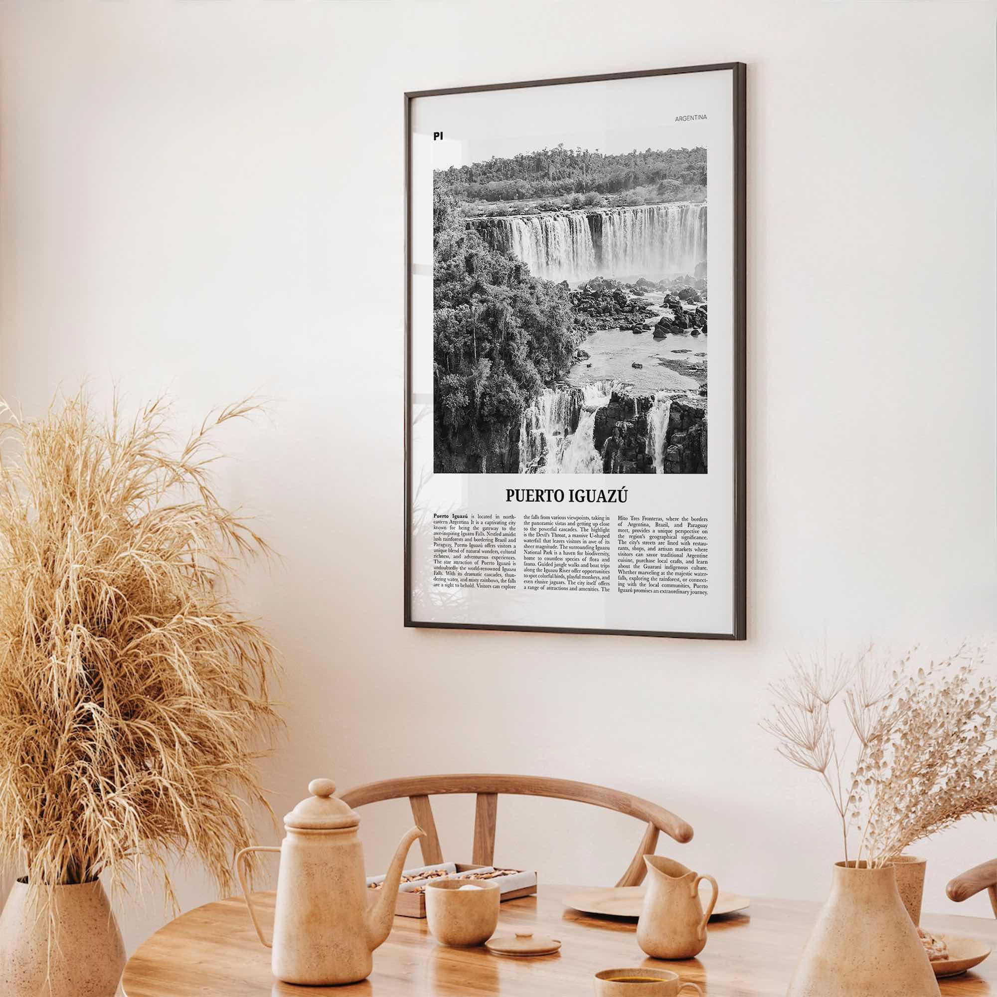 Puerto Iguazu Print Black and White, Puerto Iguazu Wall Art, Puerto Iguazu Poster, Puerto Iguazu Photo, Puerto Iguazu Wall Décor, Argentina
