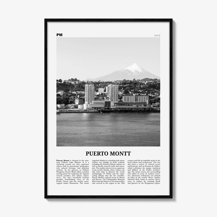 Puerto Montt Print Black and White, Puerto Montt Wall Art, Puerto Montt Poster, Puerto Montt Photo, Puerto Montt Wall Décor, Chile