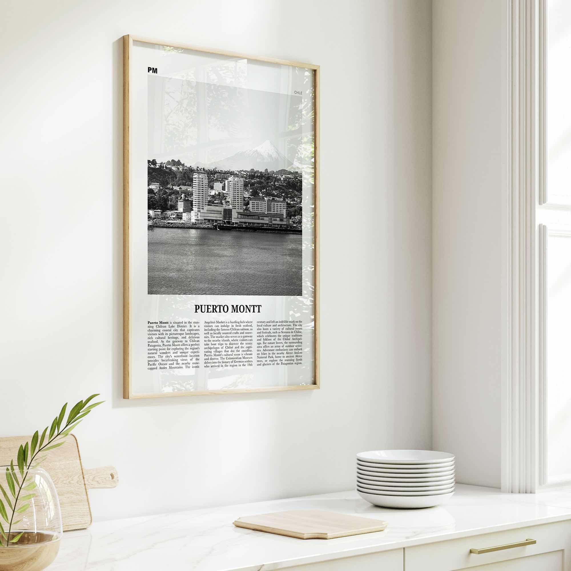 Puerto Montt Print Black and White, Puerto Montt Wall Art, Puerto Montt Poster, Puerto Montt Photo, Puerto Montt Wall Décor, Chile
