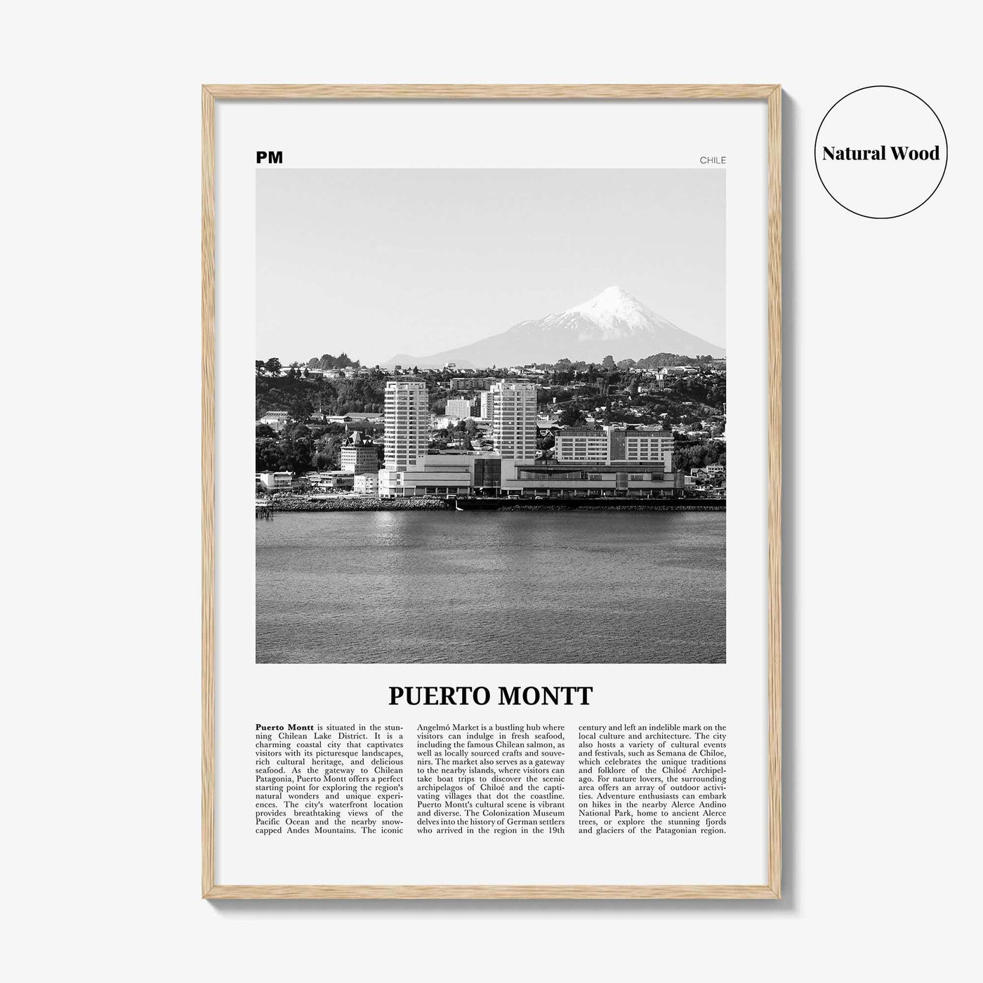 Puerto Montt Print Black and White, Puerto Montt Wall Art, Puerto Montt Poster, Puerto Montt Photo, Puerto Montt Wall Décor, Chile