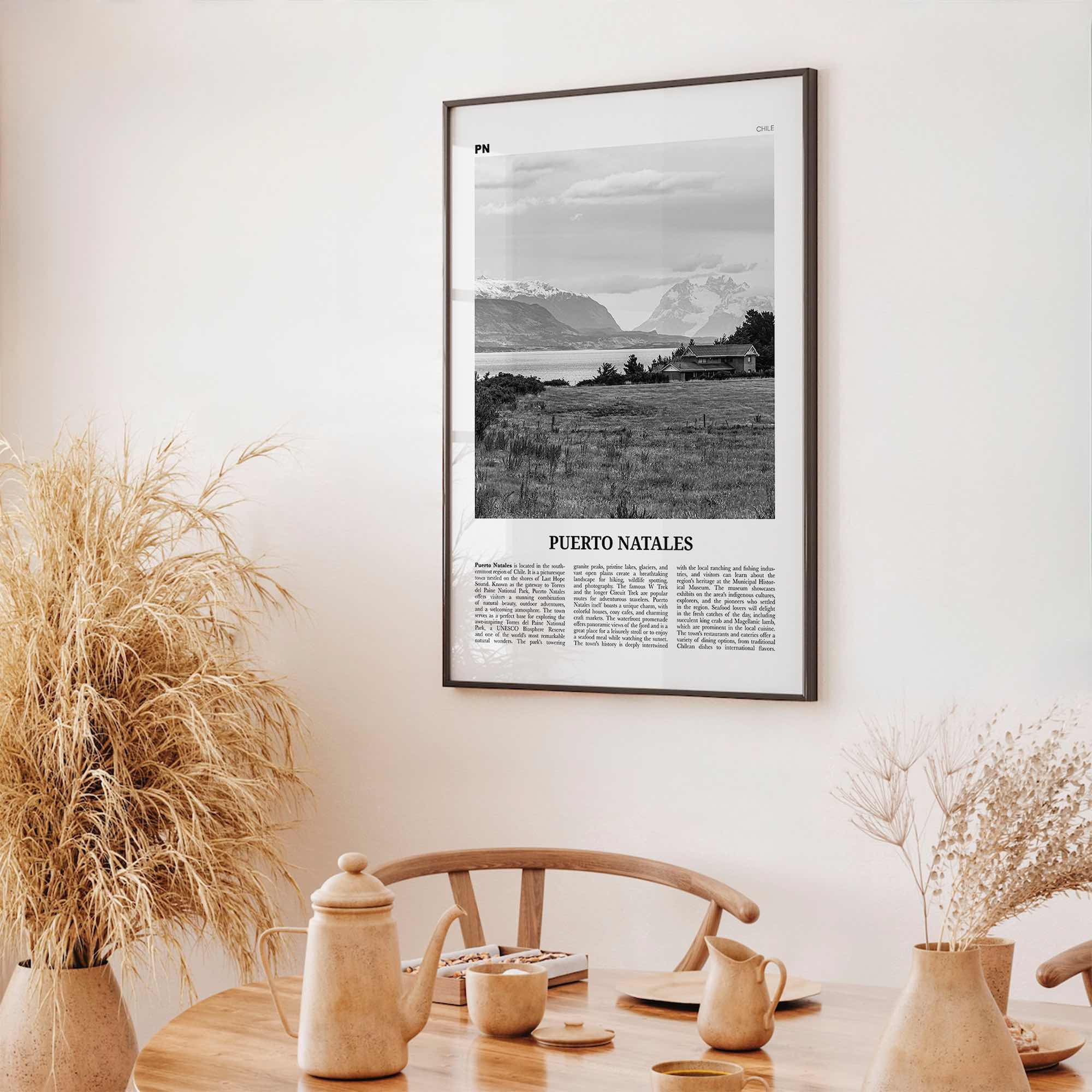 Puerto Natales Print Black and White, Puerto Natales Wall Art, Puerto Natales Poster, Puerto Natales Photo, Puerto Natales Wall Décor, Chile