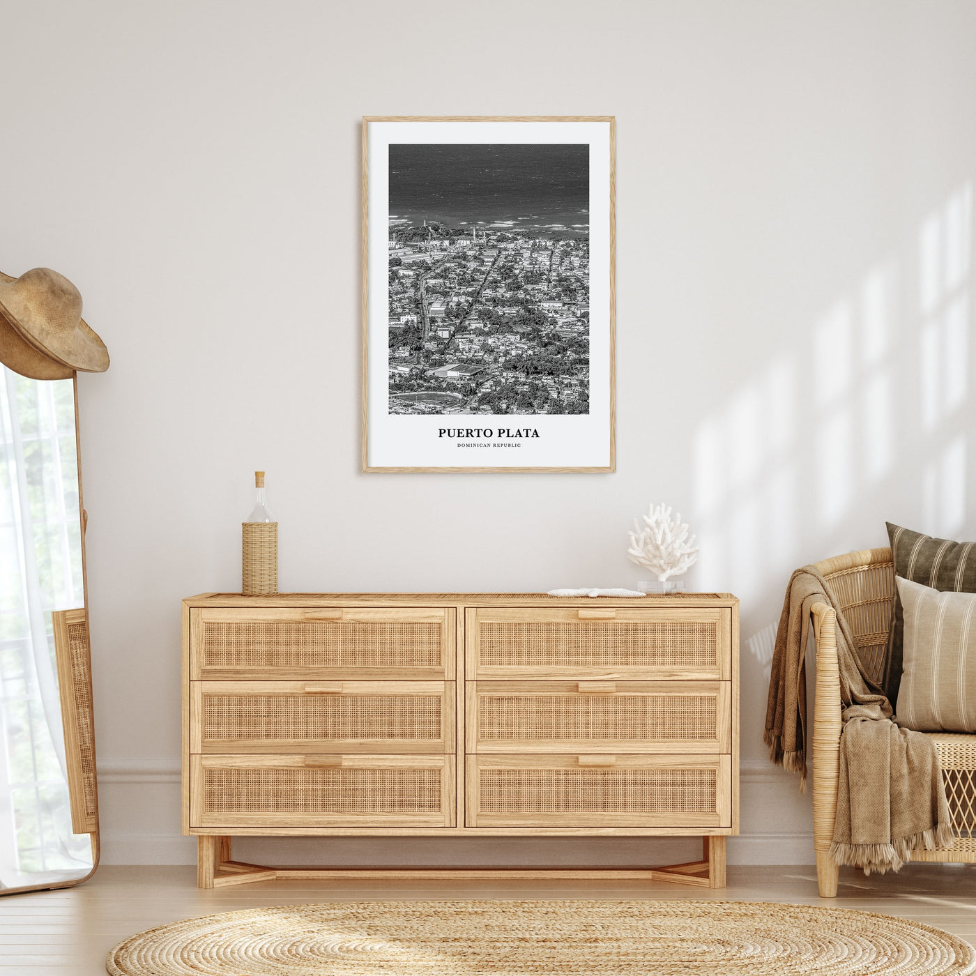 Puerto Plata Portrait B&W Poster