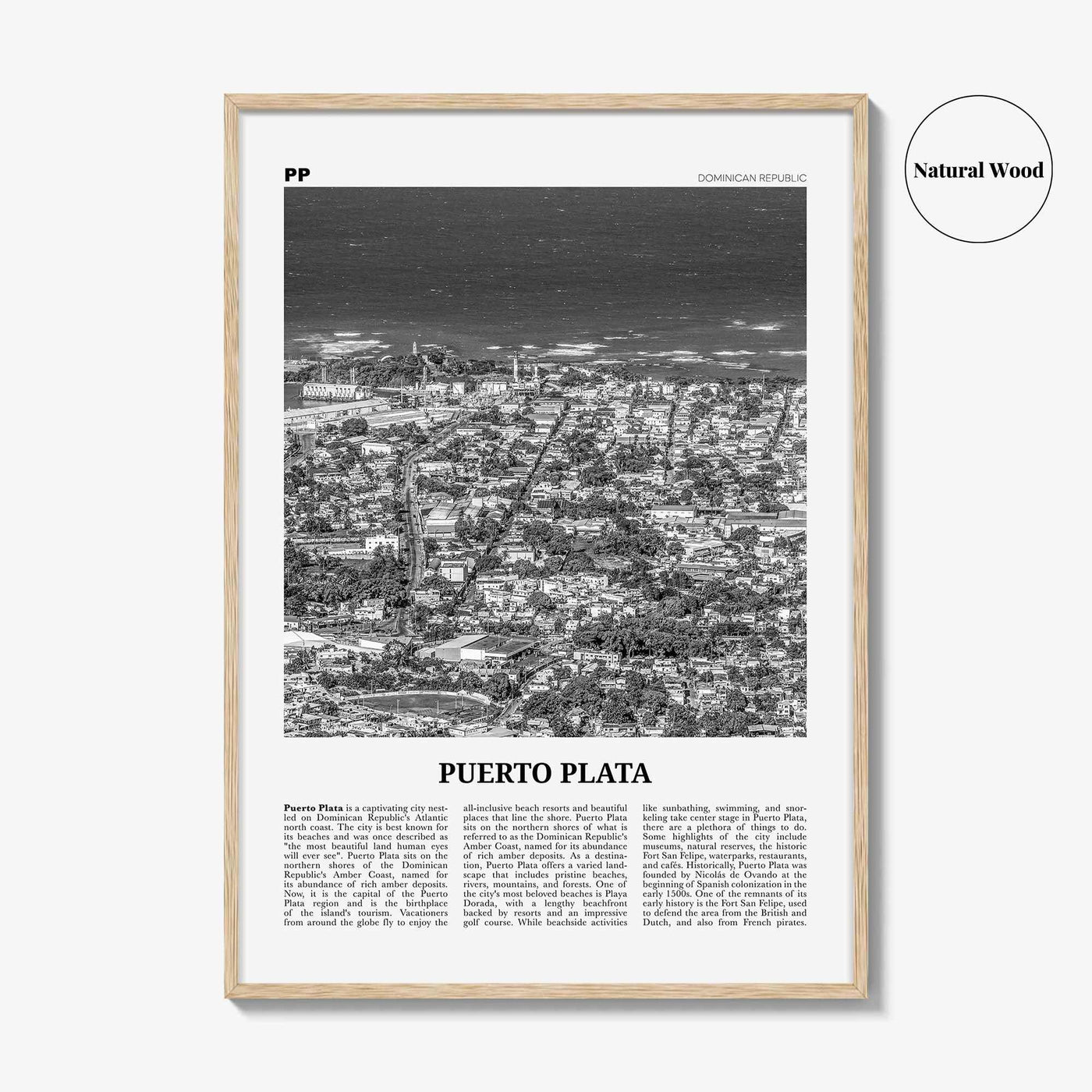 Puerto Plata Print Black and White, Puerto Plata Wall Art, Puerto Plata Poster, Puerto Plata Photo, Puerto Plata Décor, Dominican Republic