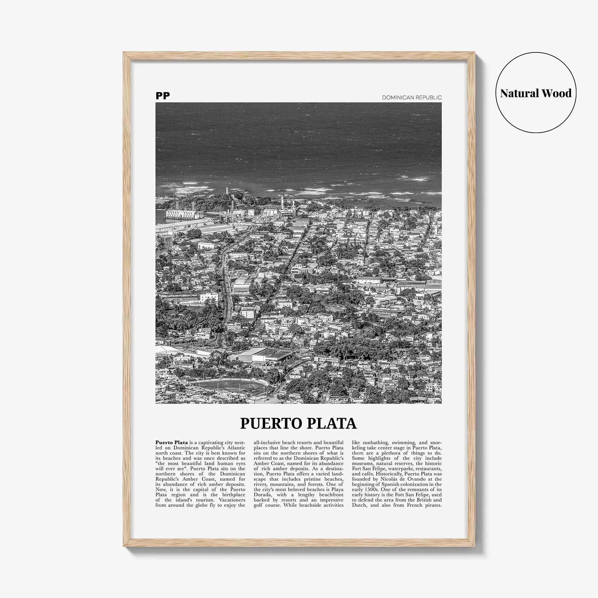 Puerto Plata Print Black and White, Puerto Plata Wall Art, Puerto Plata Poster, Puerto Plata Photo, Puerto Plata Décor, Dominican Republic