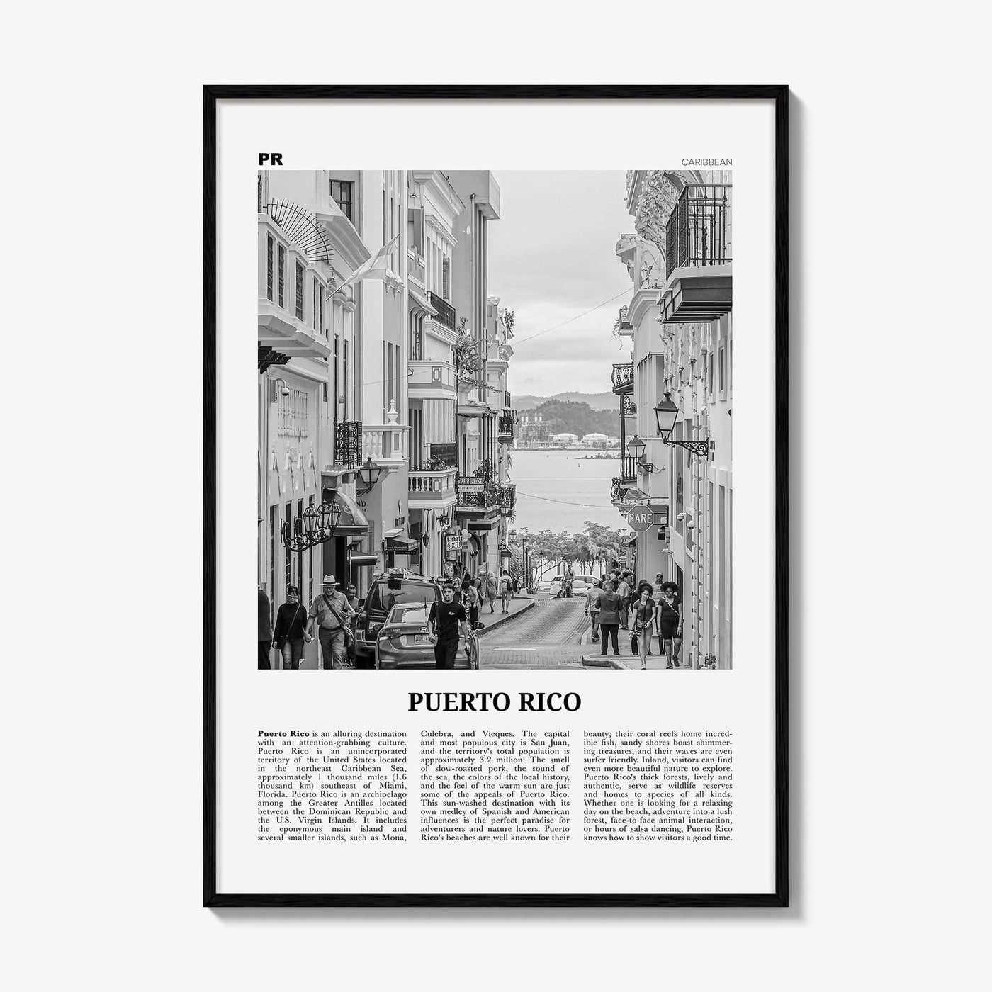Puerto Rico Print Black and White No 2, Puerto Rico Wall Art, Puerto Rico Poster, Puerto Rico Photo, Puerto Rico Wall Decor, San Juan