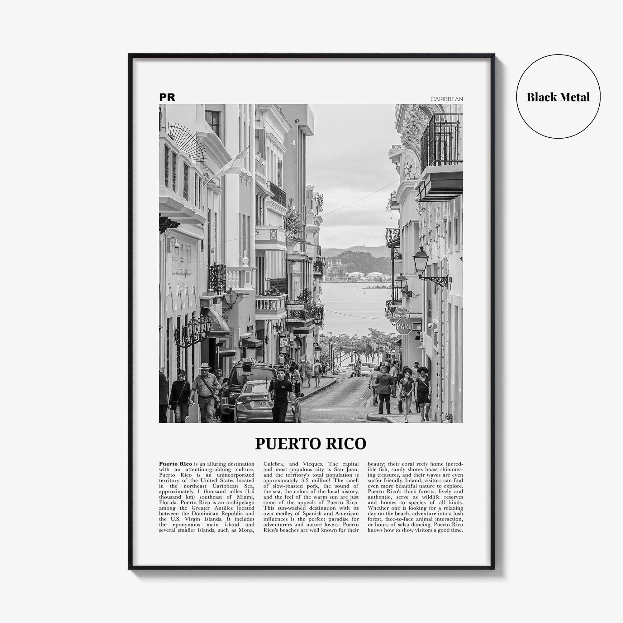 Puerto Rico Print Black and White No 2, Puerto Rico Wall Art, Puerto Rico Poster, Puerto Rico Photo, Puerto Rico Wall Decor, San Juan