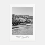 Puerto Vallarta Portrait B&W Poster