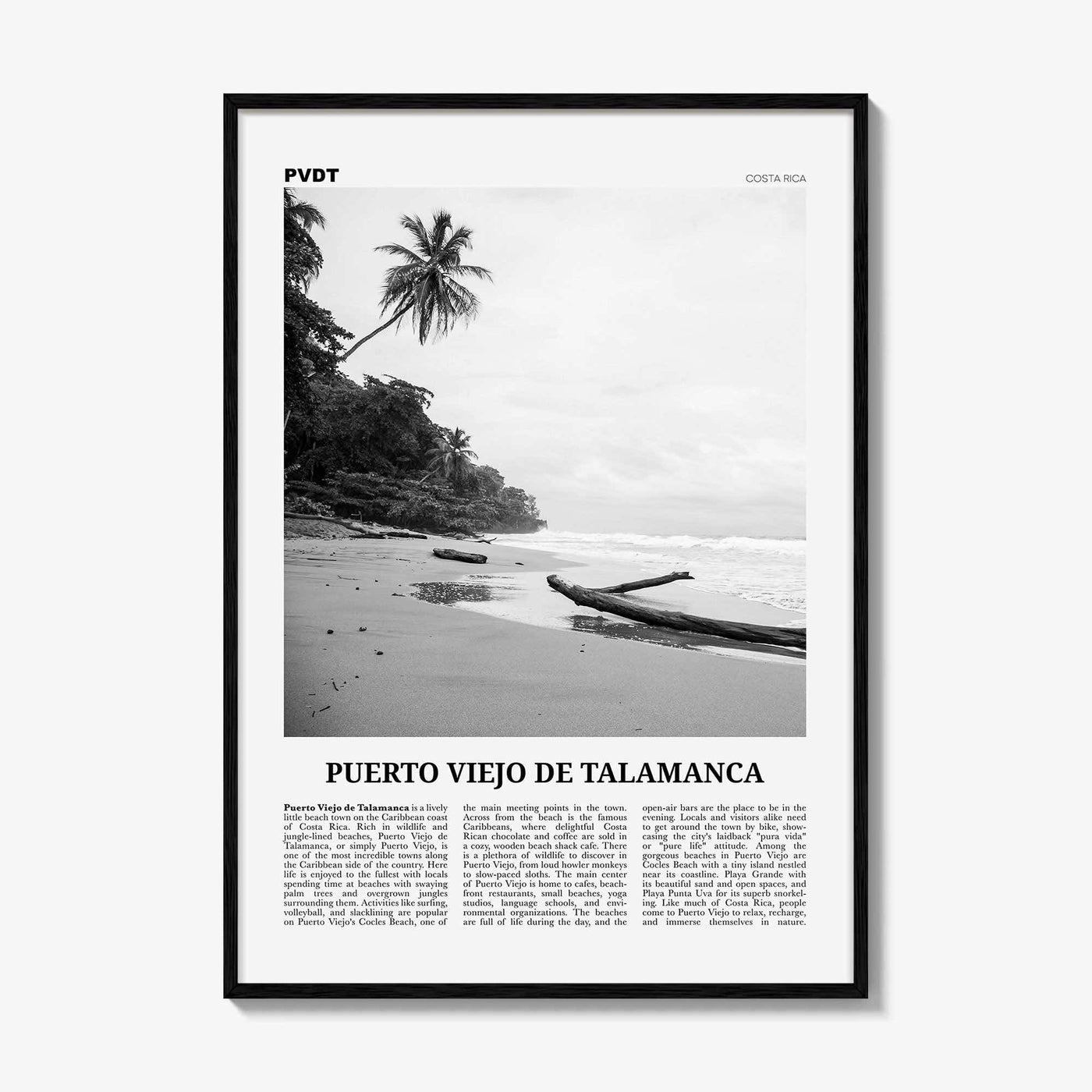 Puerto Viejo de Talamanca Print Black and White, Puerto Viejo de Talamanca Wall Art, Puerto Viejo de Talamanca Poster, Talamanca, Costa Rica