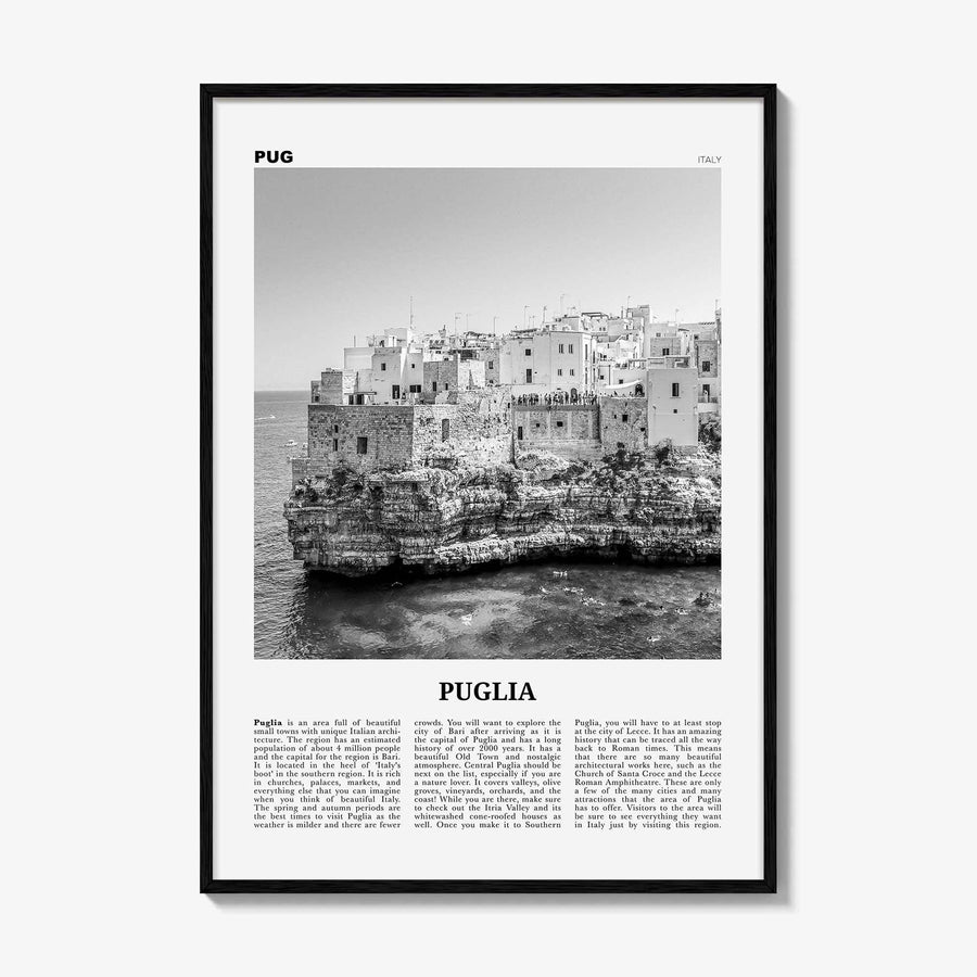 Puglia Print Black and White, Puglia Wall Art, Puglia Poster, Puglia Photo, Puglia Wall Décor, Apulia, Italy, Bari