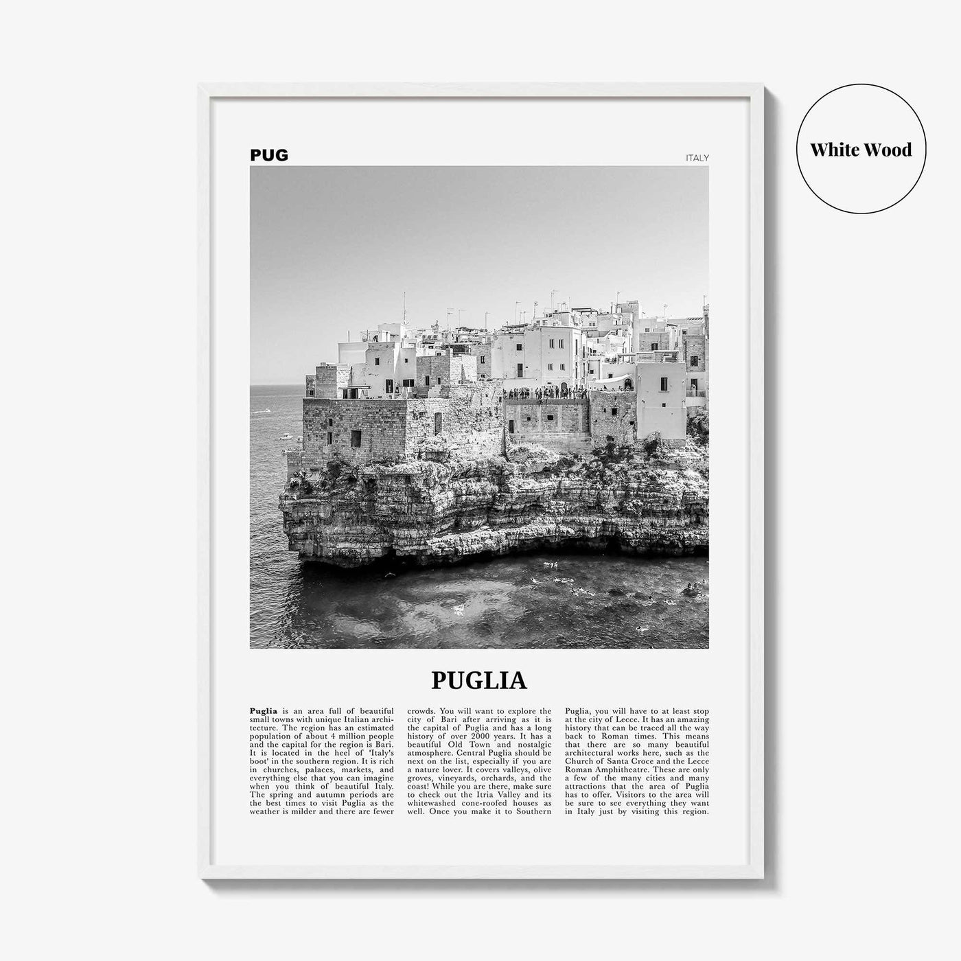 Puglia Print Black and White, Puglia Wall Art, Puglia Poster, Puglia Photo, Puglia Wall Décor, Apulia, Italy, Bari
