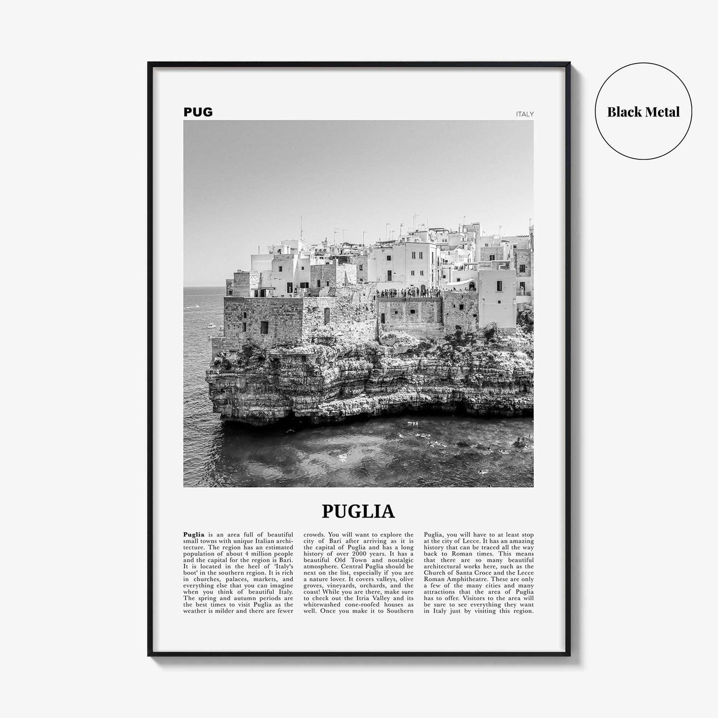 Puglia Print Black and White, Puglia Wall Art, Puglia Poster, Puglia Photo, Puglia Wall Décor, Apulia, Italy, Bari