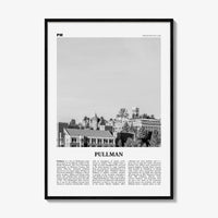 Pullman Print Black and White, Pullman Wall Art, Pullman Poster, Pullman Photo, Pullman Map, Washington, USA, United States