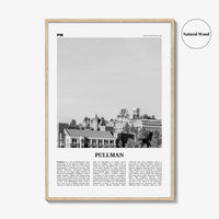 Pullman Print Black and White, Pullman Wall Art, Pullman Poster, Pullman Photo, Pullman Map, Washington, USA, United States