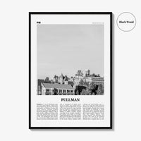 Pullman Print Black and White, Pullman Wall Art, Pullman Poster, Pullman Photo, Pullman Map, Washington, USA, United States