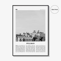 Pullman Print Black and White, Pullman Wall Art, Pullman Poster, Pullman Photo, Pullman Map, Washington, USA, United States