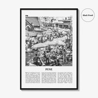 Pune Print Black and White, Pune Wall Art, Pune Poster, Pune Photo, Pune Wall Décor, Poona, India, Maharashtra