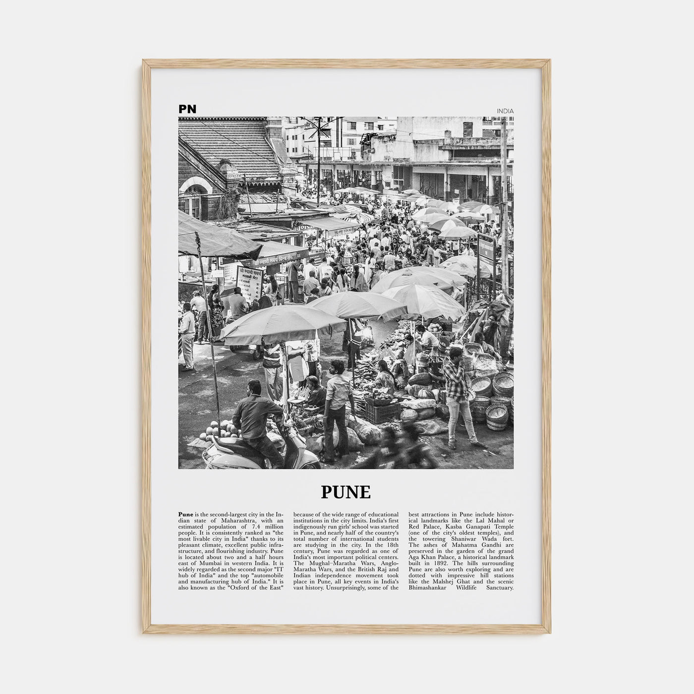 Pune Travel B&W Poster
