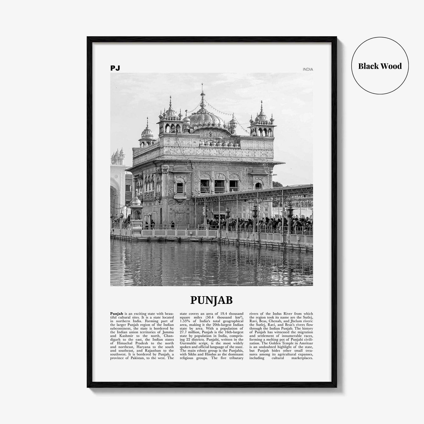 Punjab Print Black and White, Punjab Wall Art, Punjab Poster, Punjab Photo, Punjab Wall Decor, India Print, India, Ludhiana Chandigarh, Asia