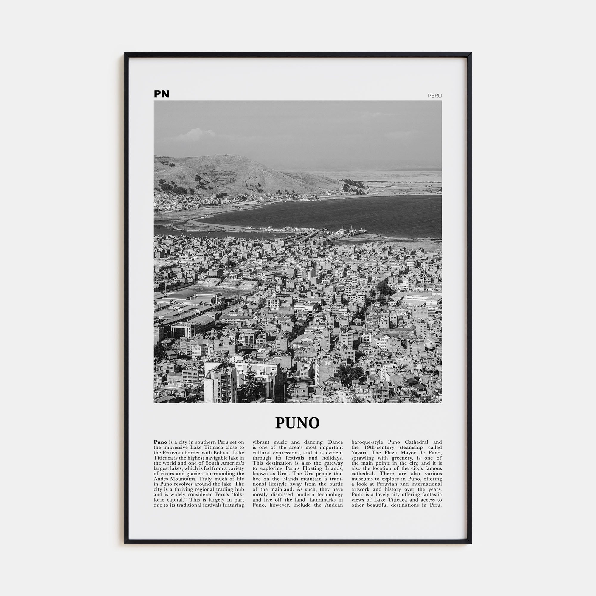 Puno Travel B&W Poster