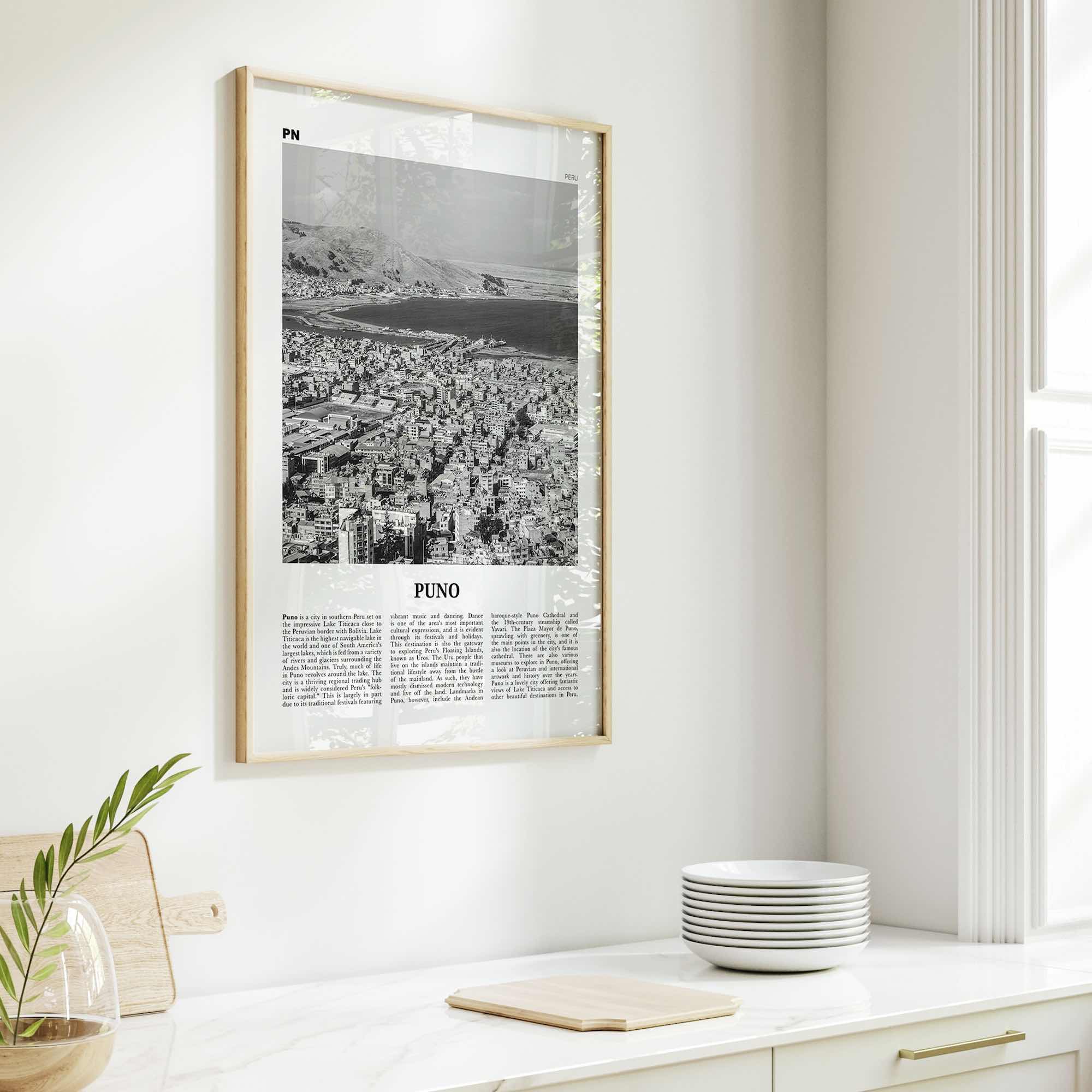 Puno Print Black and White, Puno Wall Art, Puno Poster, Puno Photo, Puno Wall Décor, Puno Map, Peru