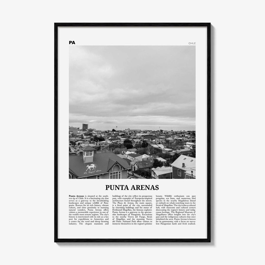 Punta Arenas Print Black and White, Punta Arenas Wall Art, Punta Arenas Poster, Punta Arenas Photo, Punta Arenas Wall Décor, Chile