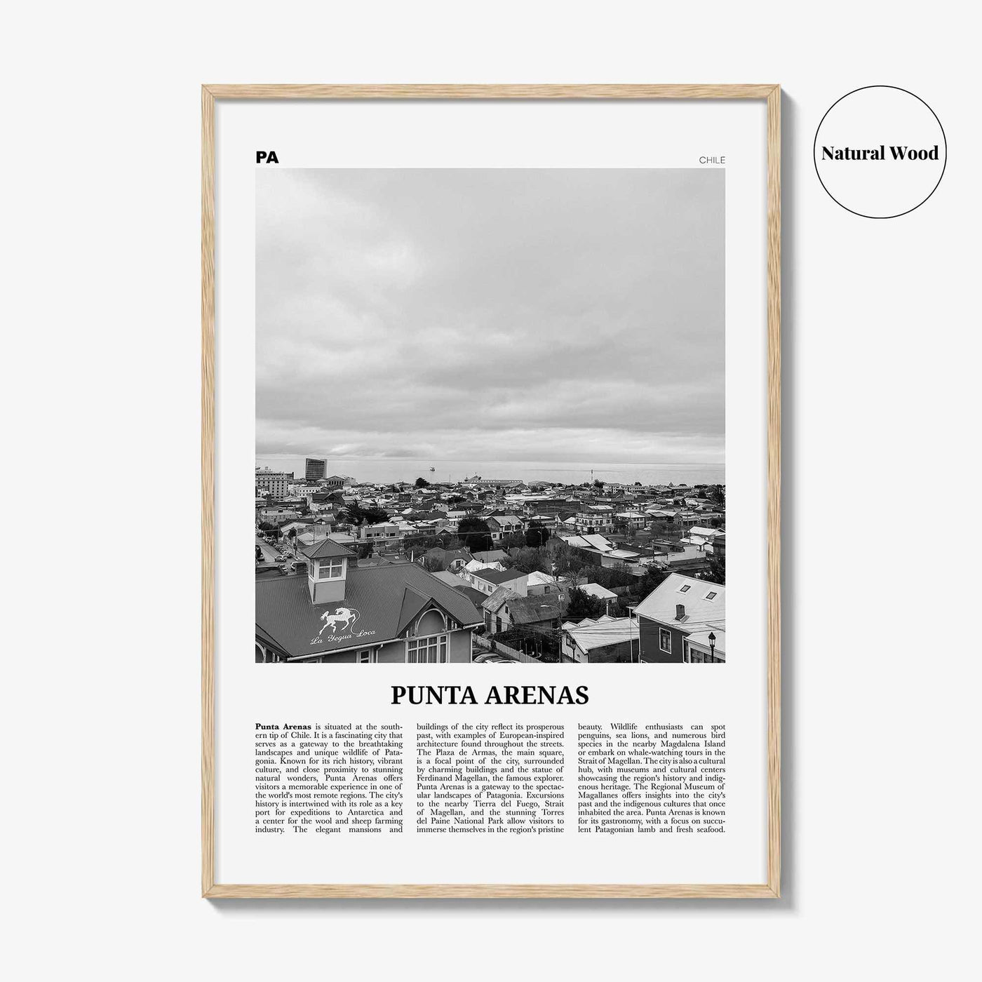 Punta Arenas Print Black and White, Punta Arenas Wall Art, Punta Arenas Poster, Punta Arenas Photo, Punta Arenas Wall Décor, Chile