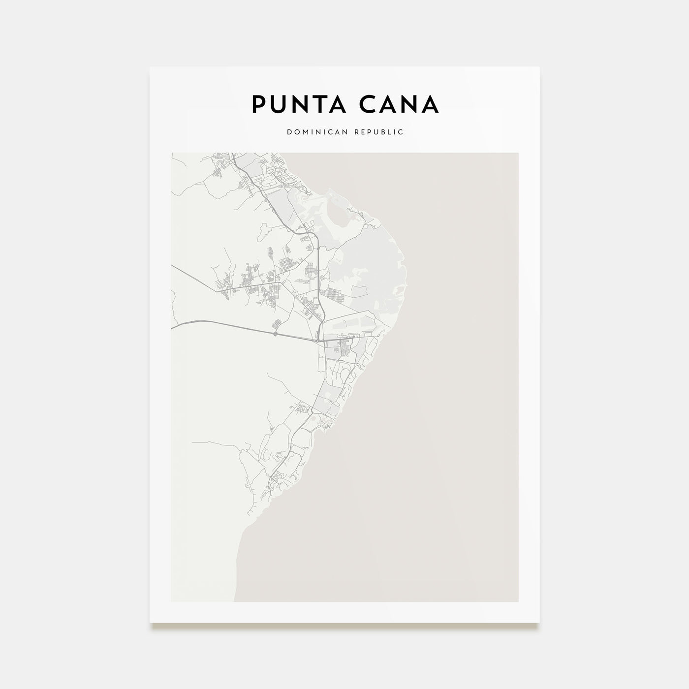 Punta Cana Map Portrait Poster