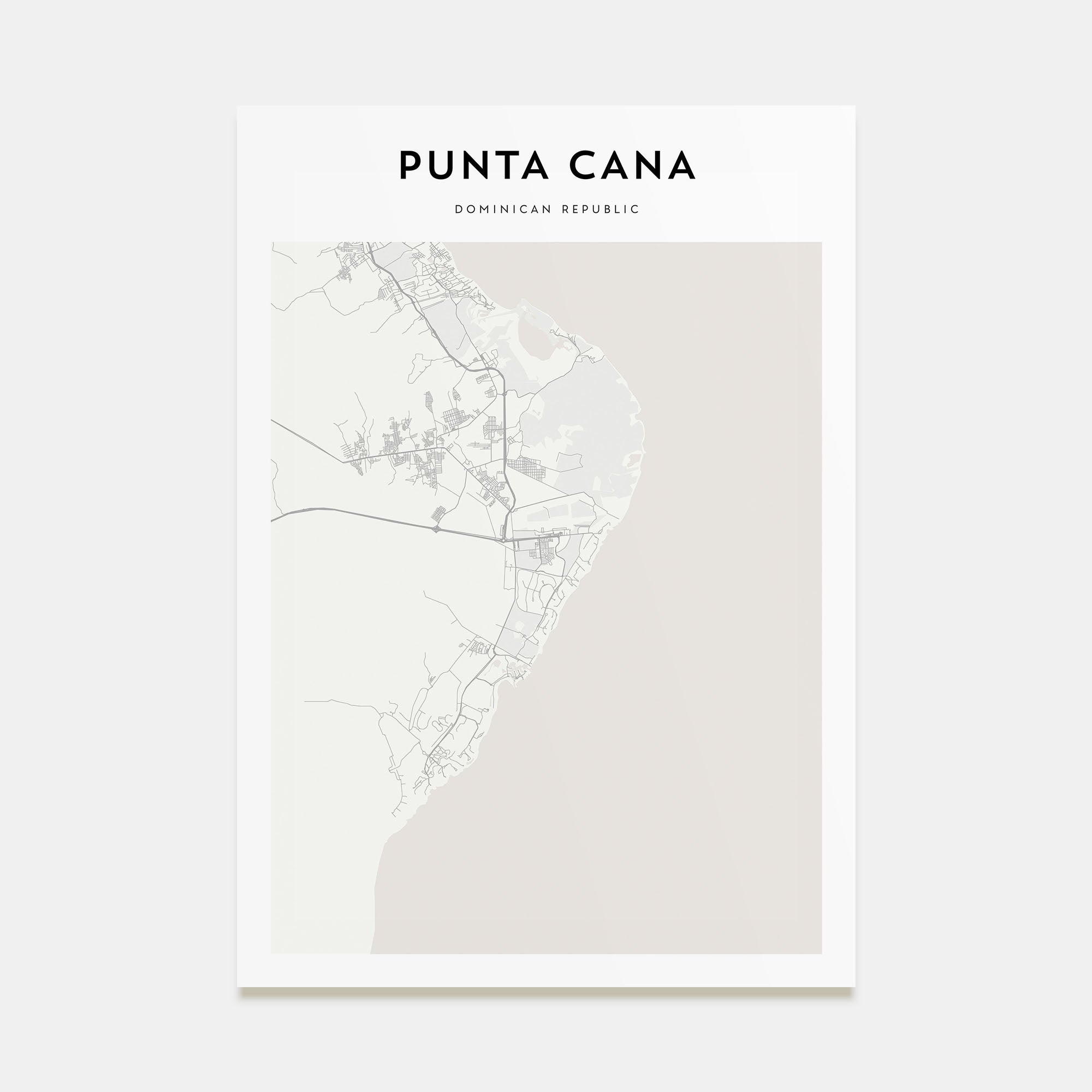 Punta Cana Map Portrait Poster
