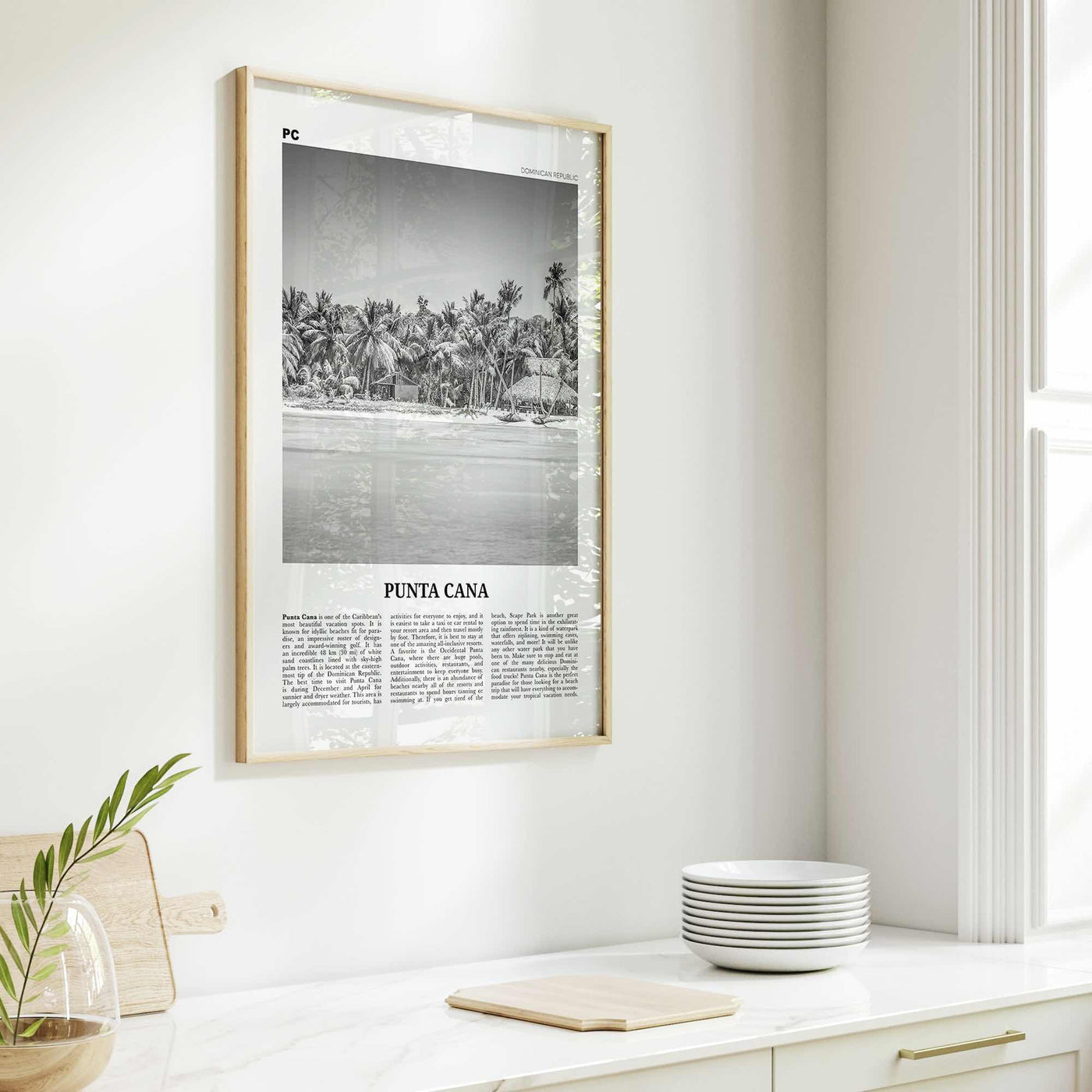 Punta Cana Print Black and White, Punta Cana Wall Art, Punta Cana Poster, Punta Cana Photo, Punta Cana Wall Décor, Dominican Republic