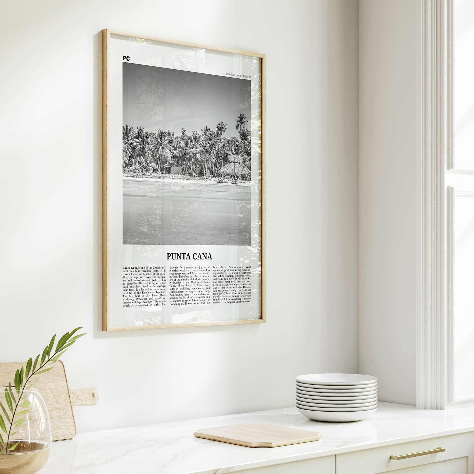 Punta Cana Print Black and White, Punta Cana Wall Art, Punta Cana Poster, Punta Cana Photo, Punta Cana Wall Décor, Dominican Republic