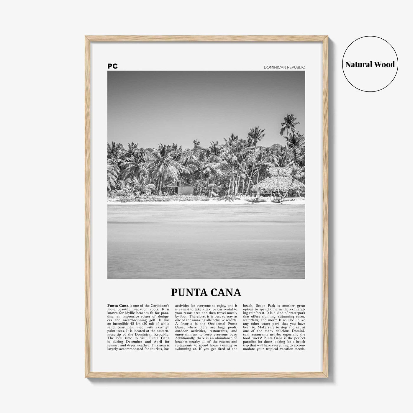 Punta Cana Print Black and White, Punta Cana Wall Art, Punta Cana Poster, Punta Cana Photo, Punta Cana Wall Décor, Dominican Republic