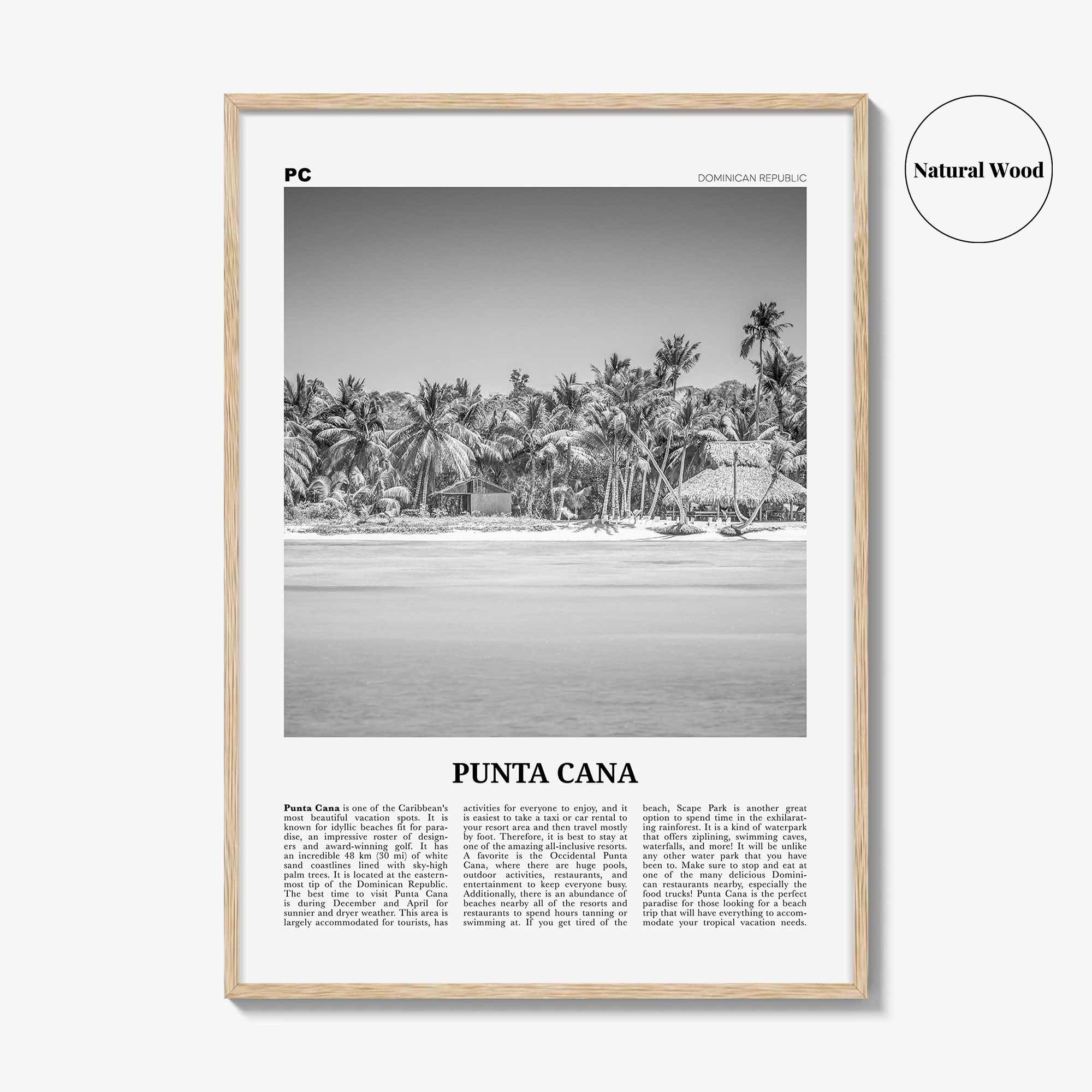 Punta Cana Print Black and White, Punta Cana Wall Art, Punta Cana Poster, Punta Cana Photo, Punta Cana Wall Décor, Dominican Republic