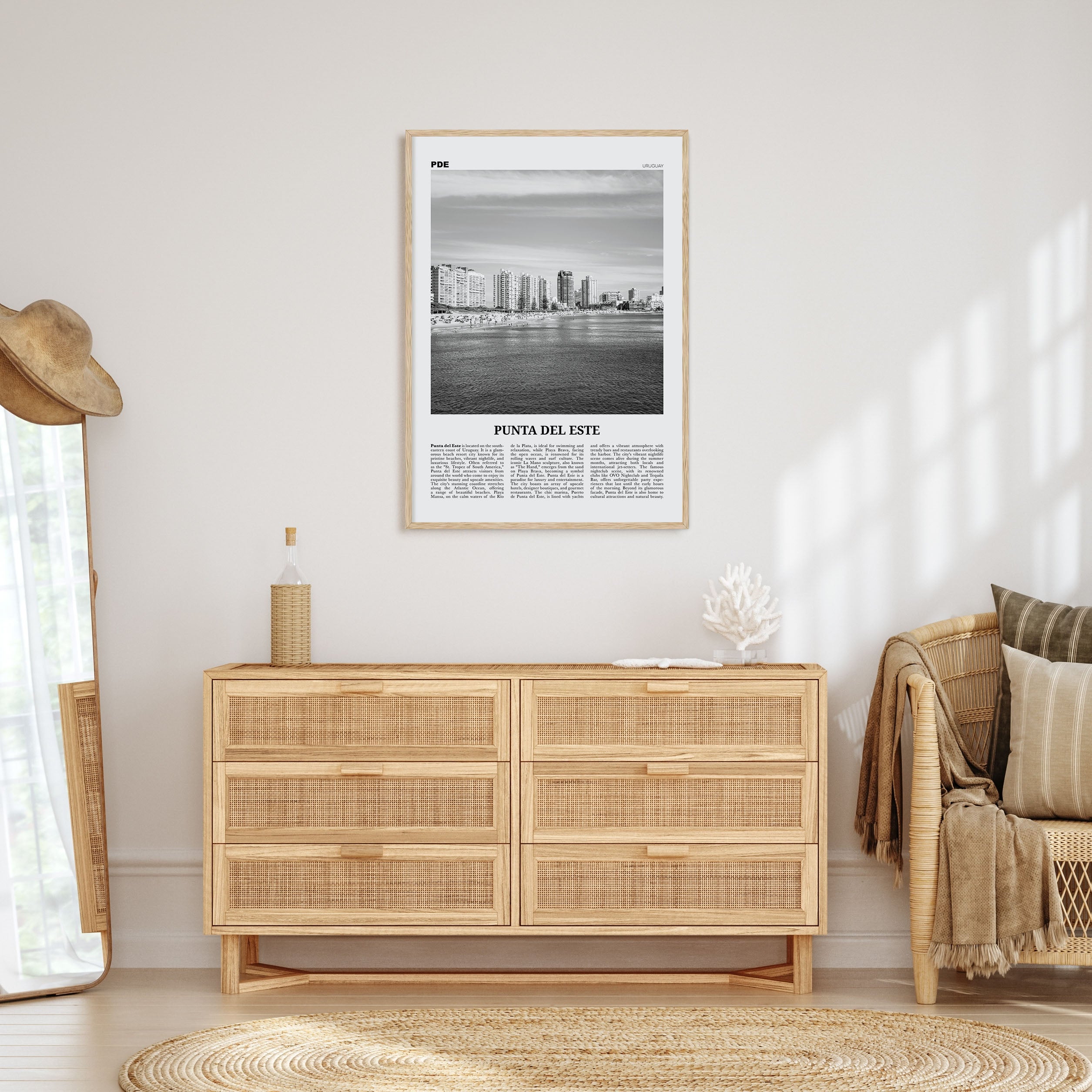Punta del Este Travel B&W Poster