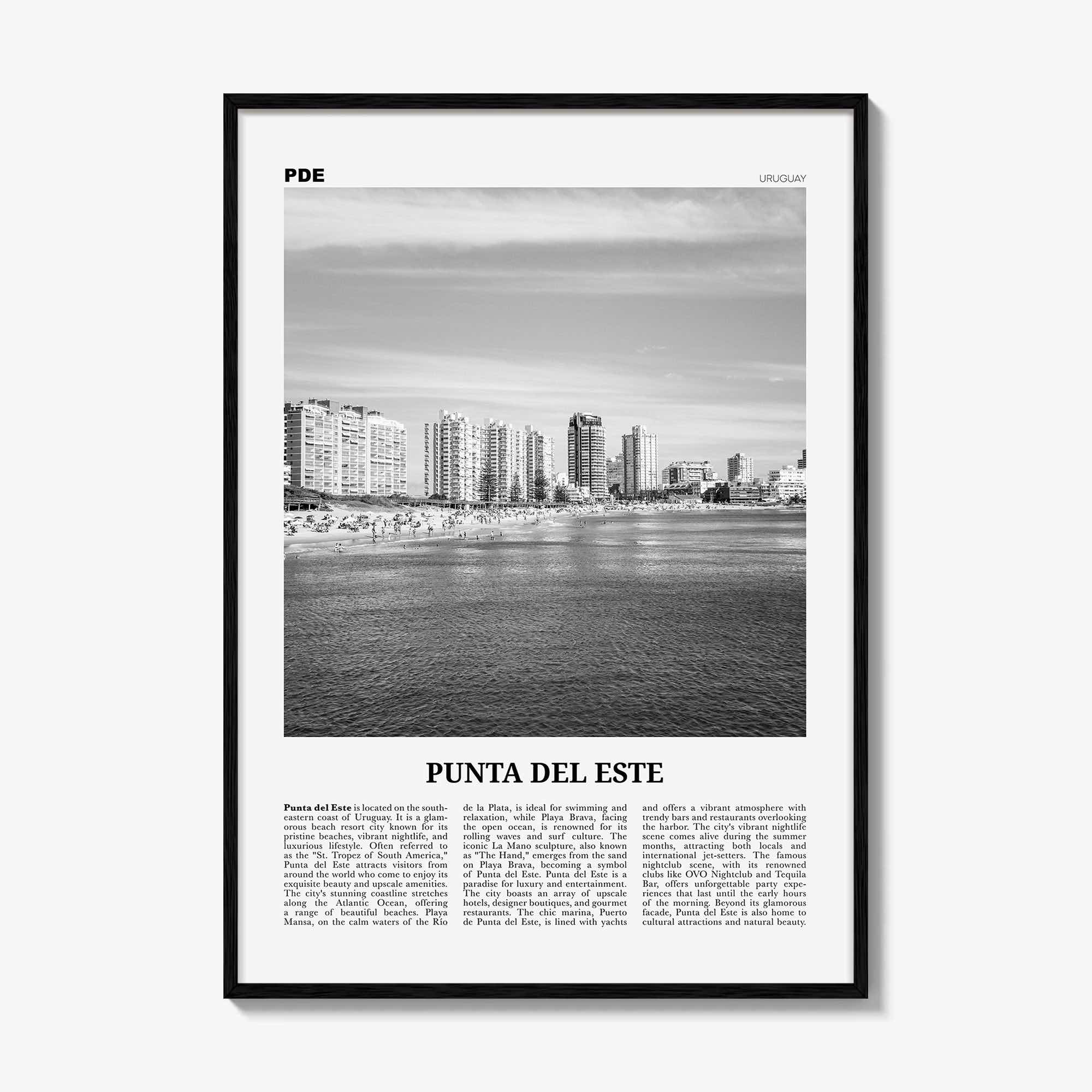 Punta Del Este Print Black and White, Punta Del Este Wall Art, Punta Del Este Poster, Punta Del Este Photo, Punta Del Este Décor, Uruguay