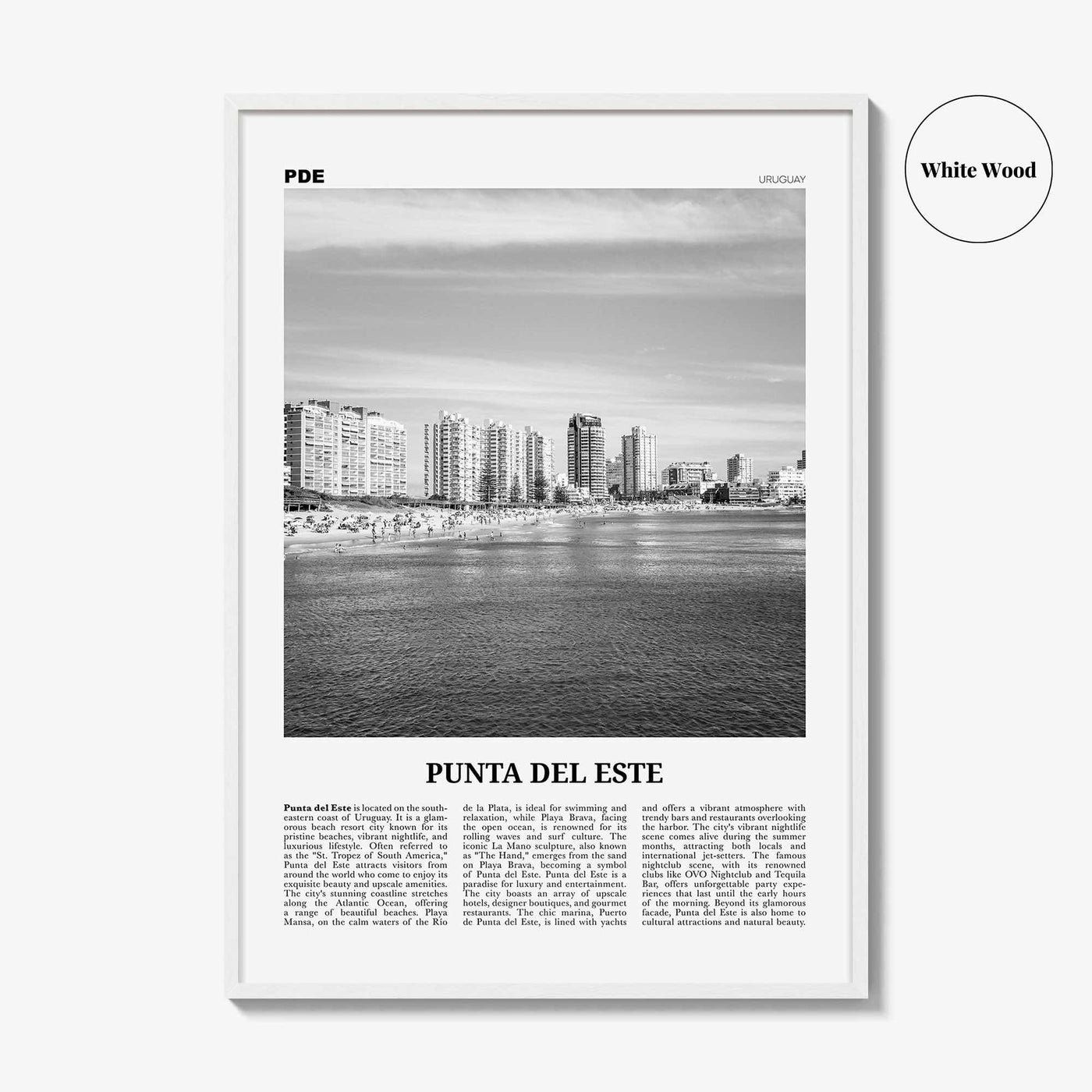 Punta Del Este Print Black and White, Punta Del Este Wall Art, Punta Del Este Poster, Punta Del Este Photo, Punta Del Este Décor, Uruguay